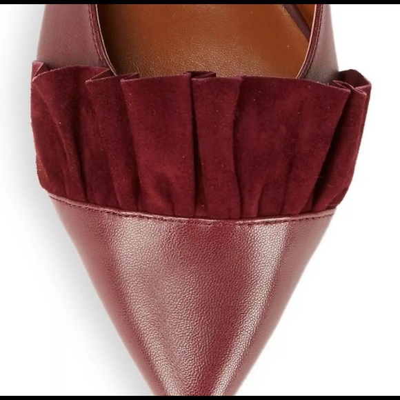Halston Hazel Burgundy/Bordeaux Pointy Toe Flats Size 8 - Picture 3 of 6
